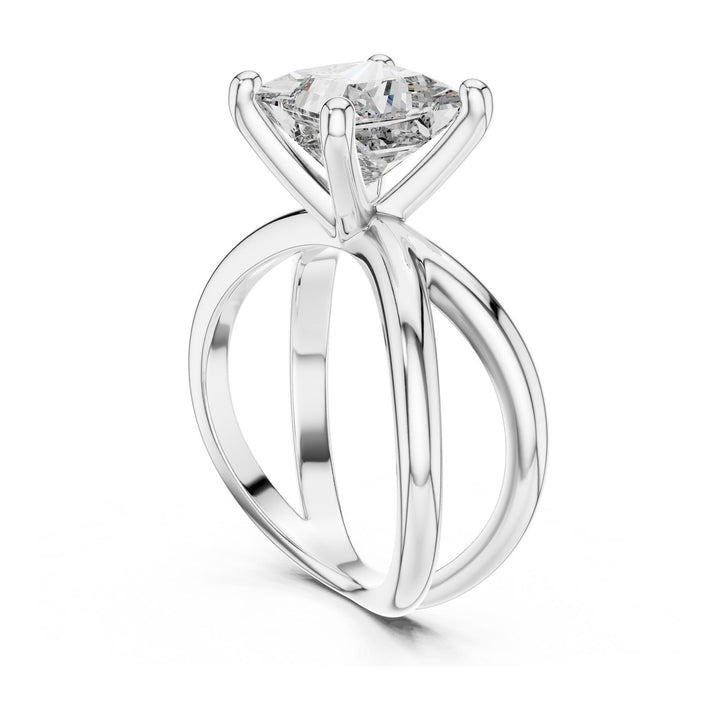Princess Cut Lab Grown Diamond Solitaire Ring, 3.00ct Total, Solid Gold