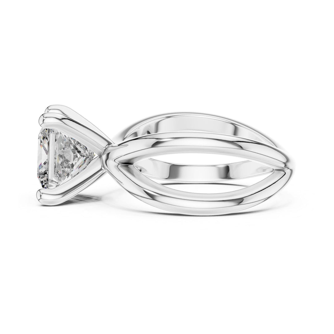 Princess Cut Lab Grown Diamond Solitaire Ring, 3.00ct Total, Solid Gold