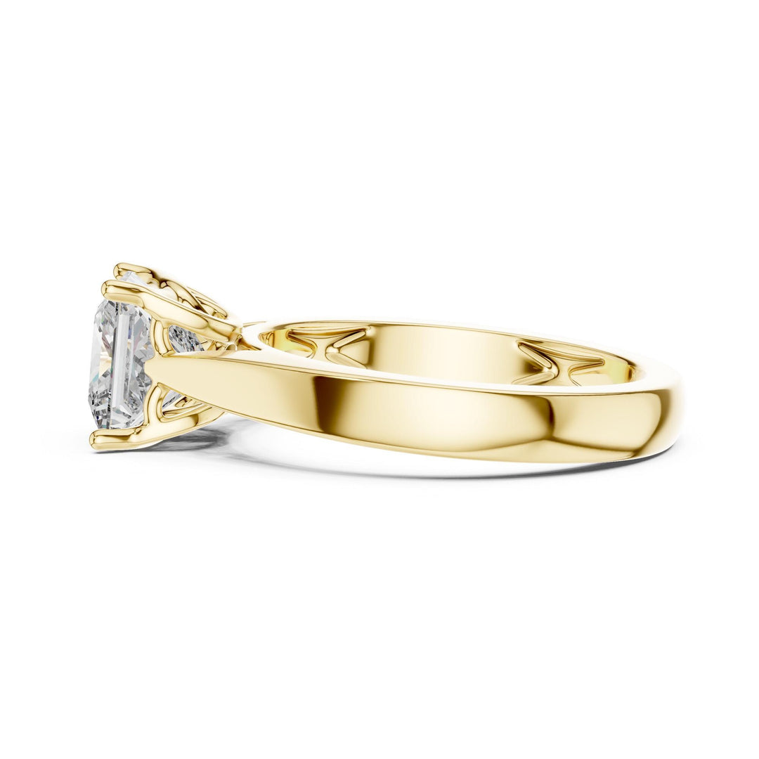 Princess Cut Lab Grown Diamond Solitaire Ring, 1.50ct Total, Solid Gold