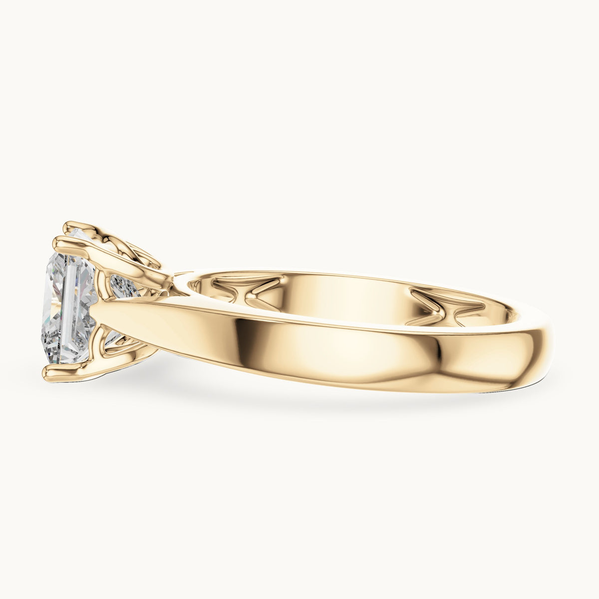 Princess Cut Lab Grown Diamond Solitaire Ring, 1.50ct Total, Solid Gold