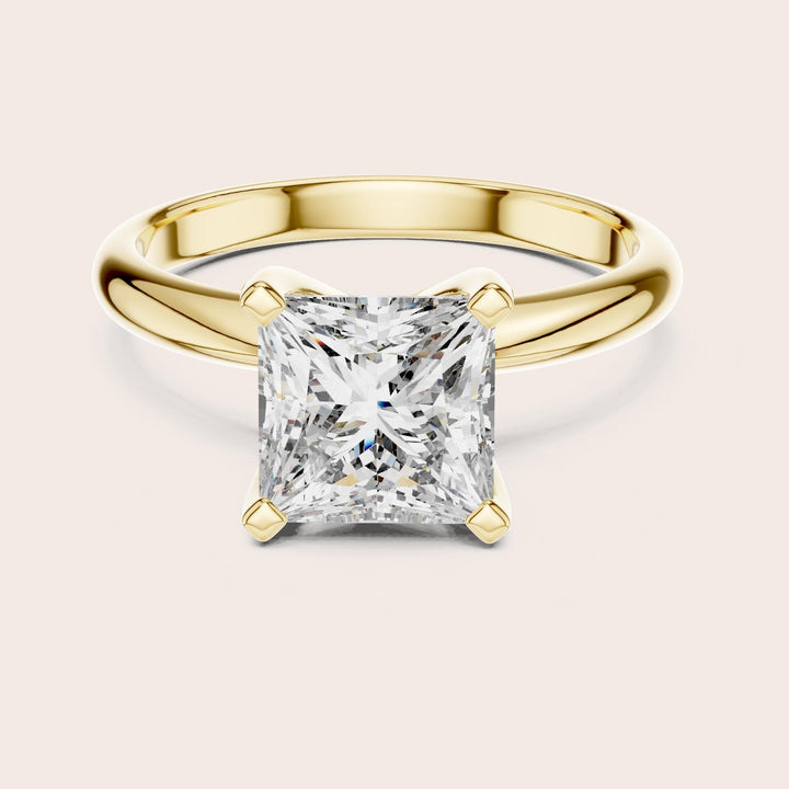 Princess Cut Lab Grown Diamond Solitaire Ring, 2.00ct Total, Solid Gold
