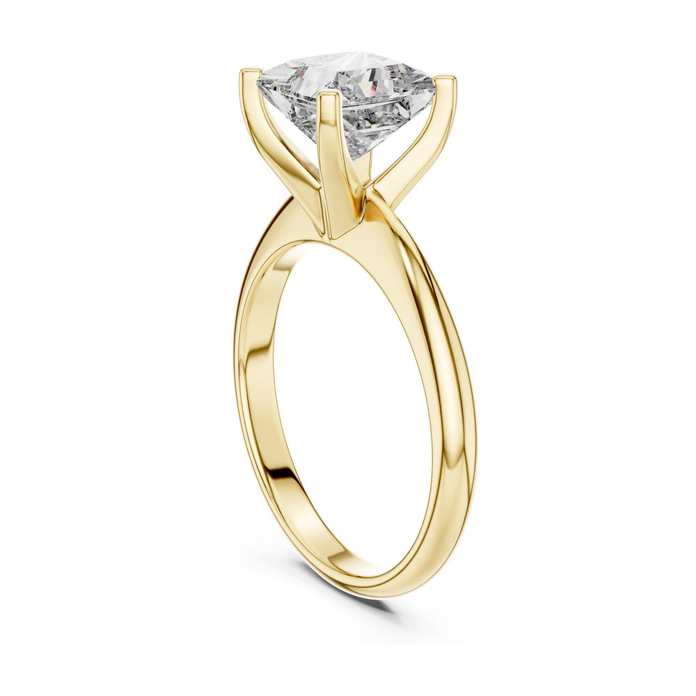 Princess Cut Lab Grown Diamond Solitaire Ring, 2.00ct Total, Solid Gold