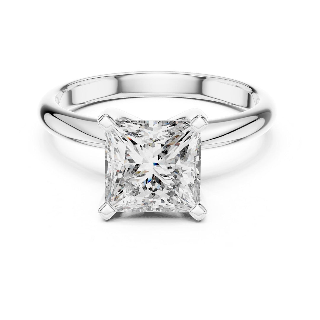 Princess Cut Lab Grown Diamond Solitaire Ring, 2.00ct Total, Solid Gold