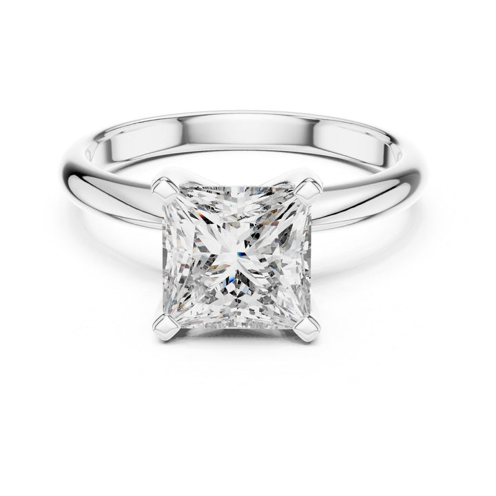 Princess Cut Lab Grown Diamond Solitaire Ring, 2.00ct Total, Solid Gold