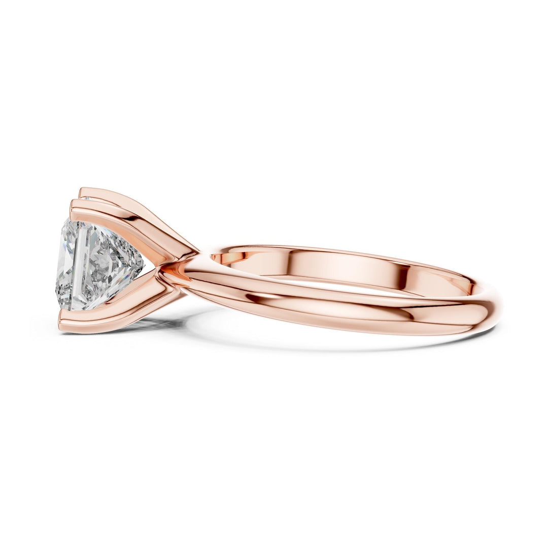 Princess Cut Lab Grown Diamond Solitaire Ring, 2.00ct Total, Solid Gold