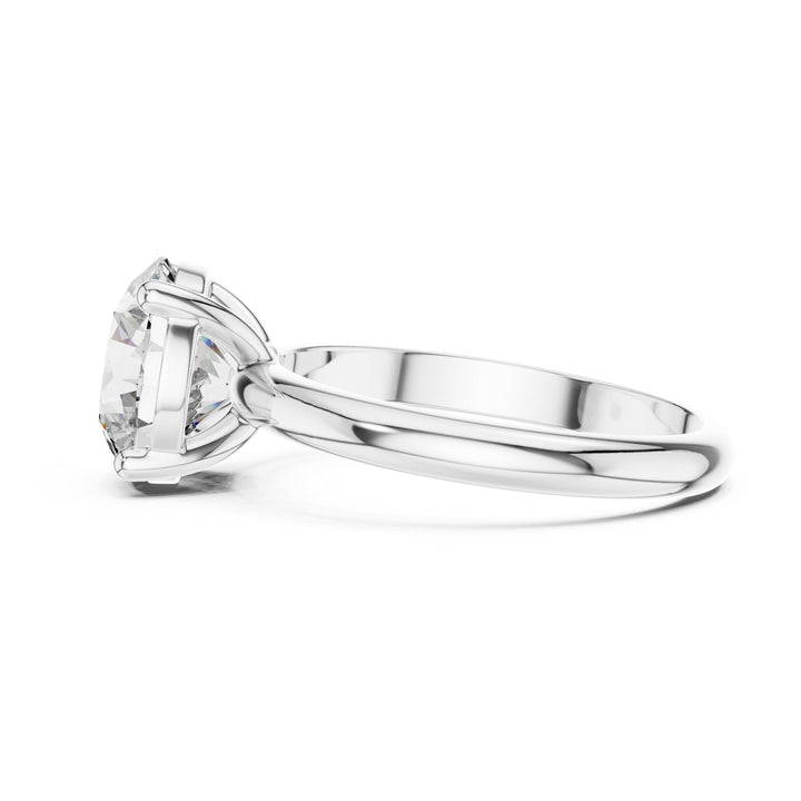 Round Cut Lab Grown Diamond Solitaire Ring, 2.50ct Total, Solid Gold