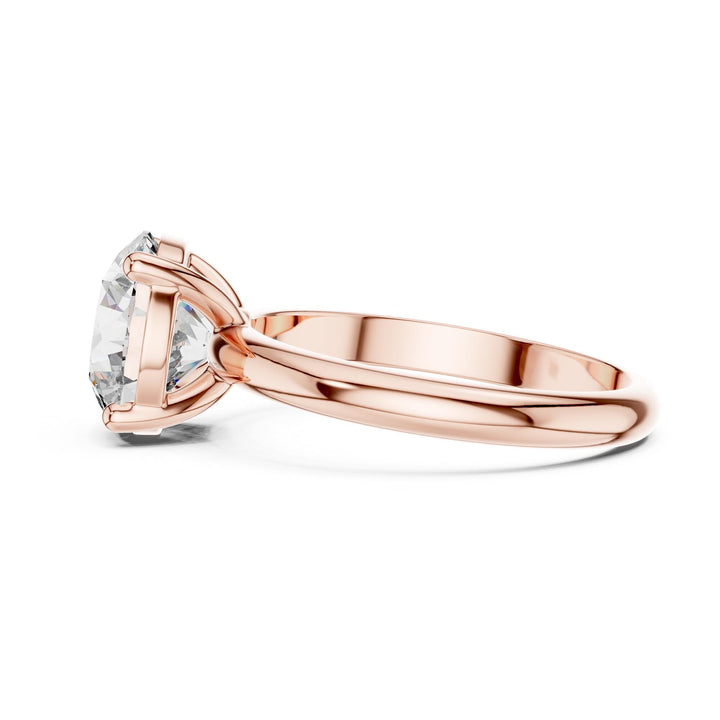 Round Cut Lab Grown Diamond Solitaire Ring, 2.50ct Total, Solid Gold