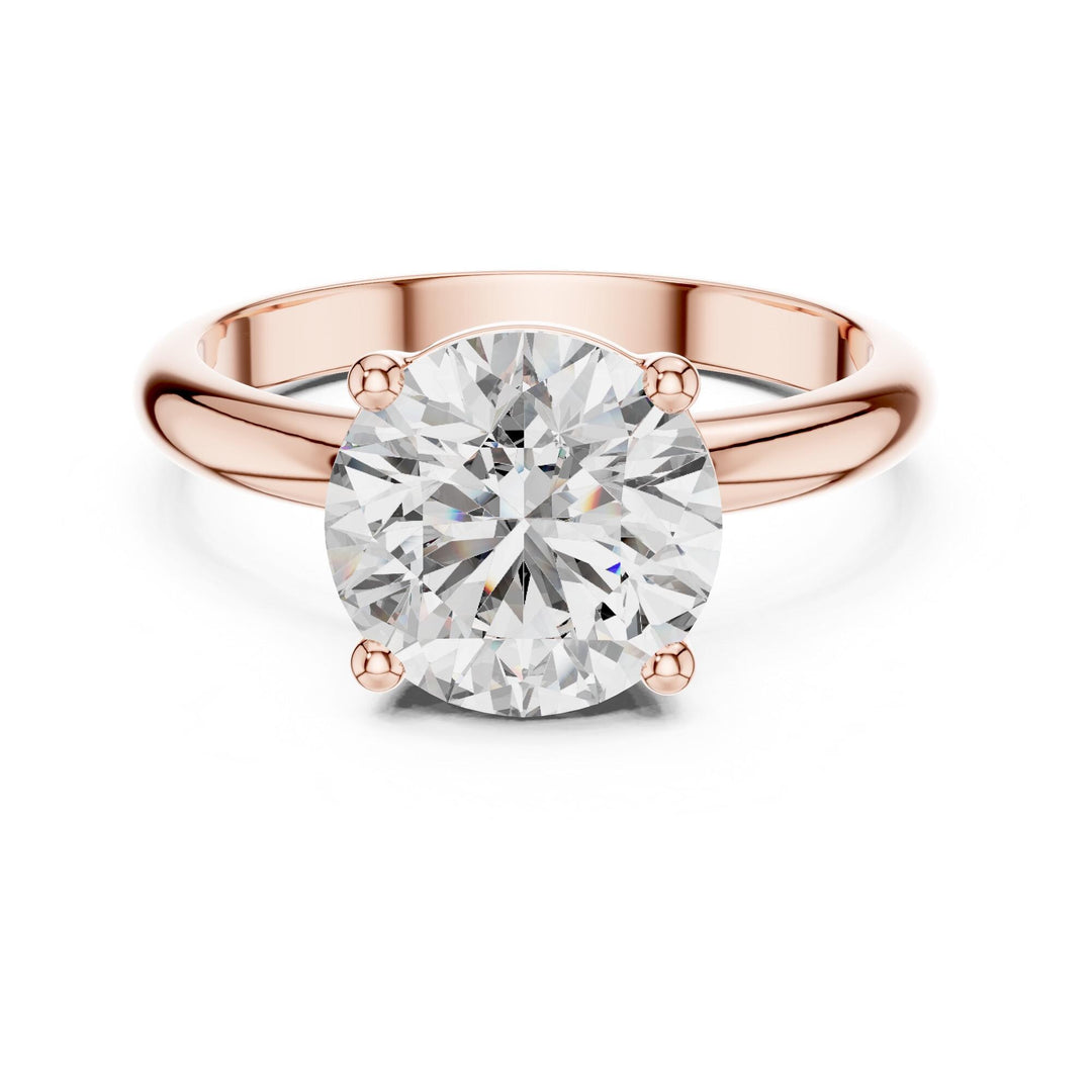 Round Cut Lab Grown Diamond Solitaire Ring, 2.50ct Total, Solid Gold