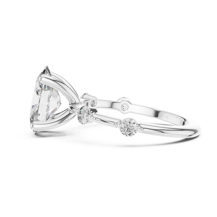 Oval Cut Lab Grown Diamond Solitaire Ring, 2.24ct Total, Solid Gold