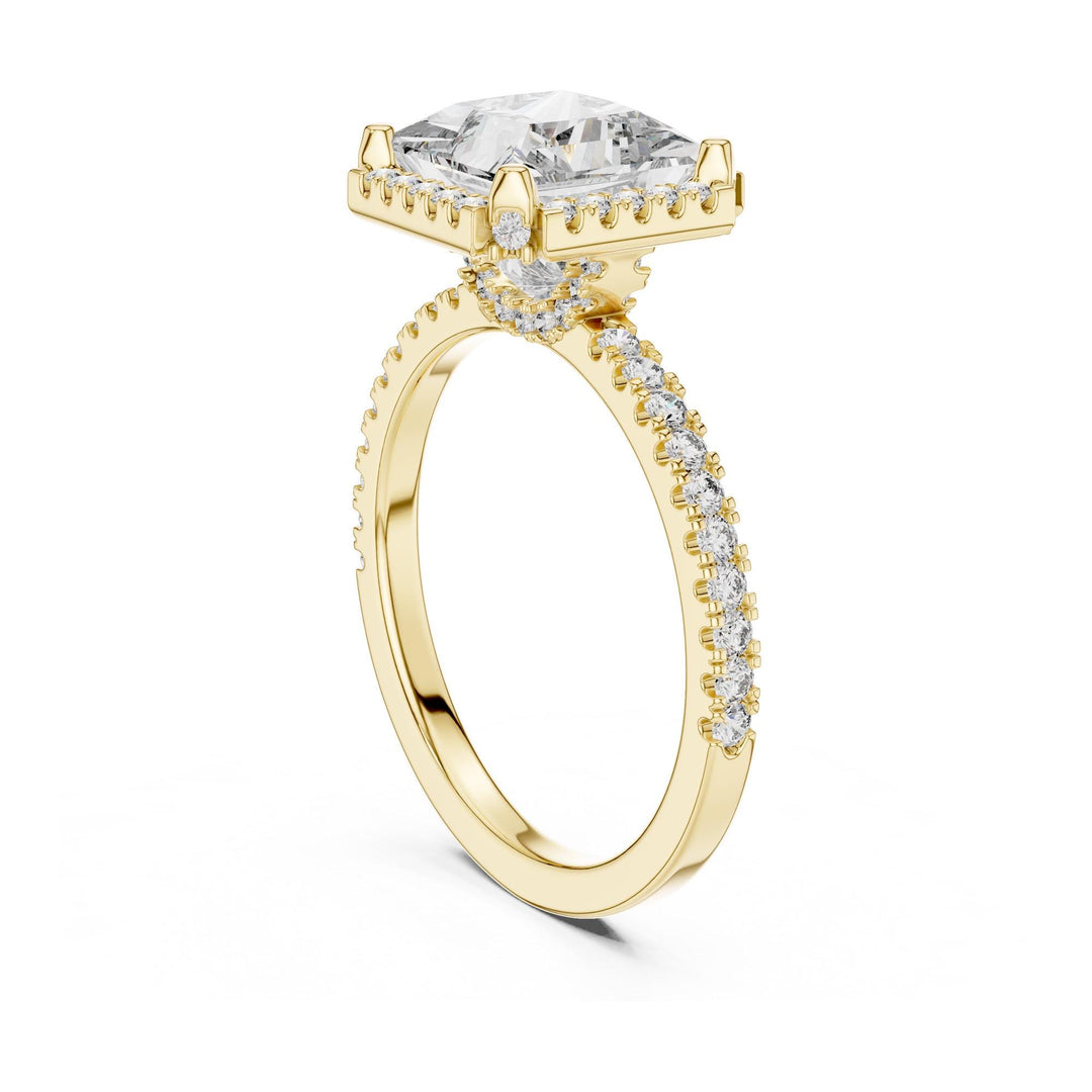 Princess Cut Lab Grown Diamond Solitaire Ring, 2.93ct Total, Solid Gold