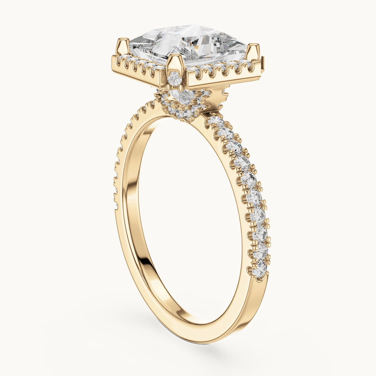 Princess Cut Lab Grown Diamond Solitaire Ring, 2.93ct Total, Solid Gold