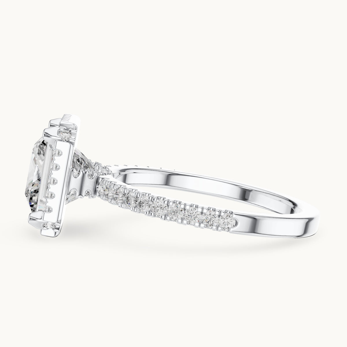 Princess Cut Lab Grown Diamond Solitaire Ring, 2.93ct Total, Solid Gold