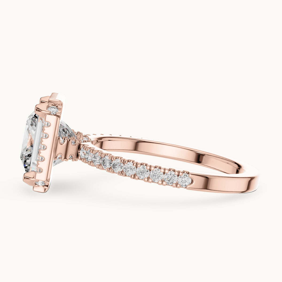 Princess Cut Lab Grown Diamond Solitaire Ring, 2.93ct Total, Solid Gold