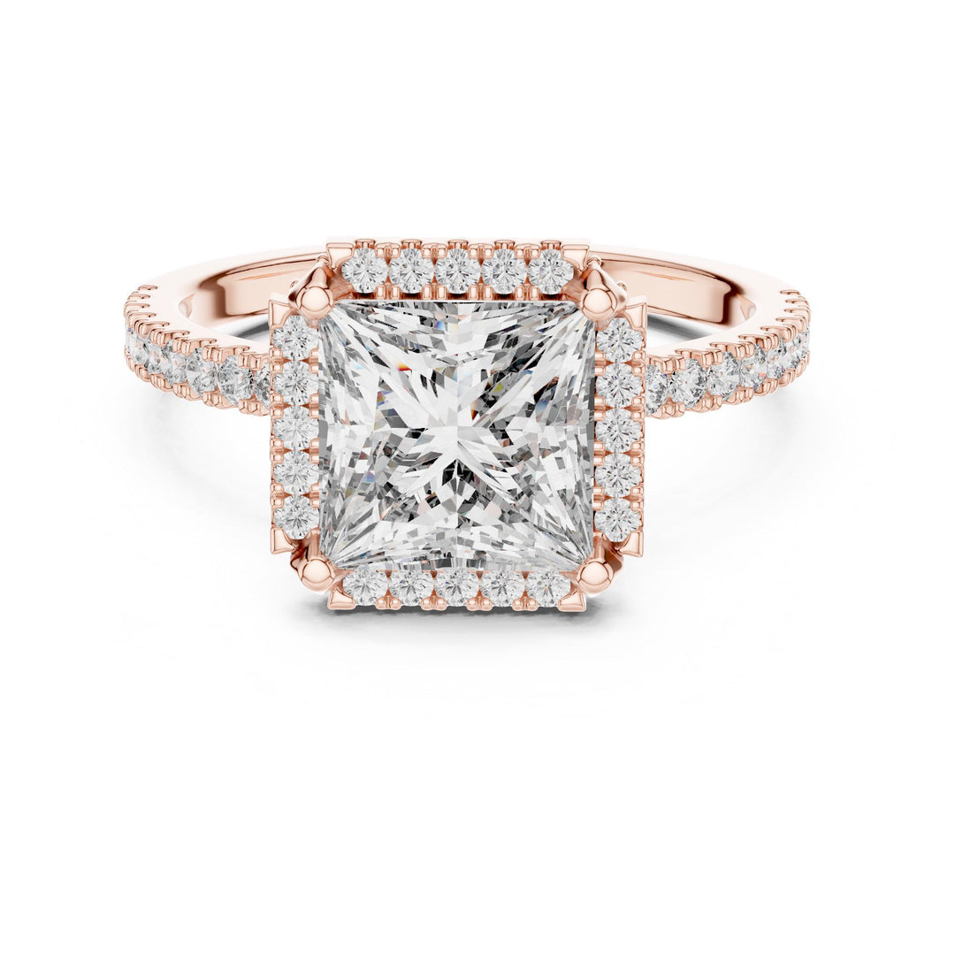Princess Cut Lab Grown Diamond Solitaire Ring, 2.93ct Total, Solid Gold