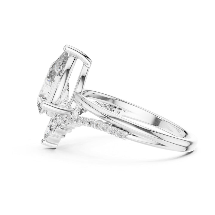 Pear Cut Lab Grown Diamond Solitaire Ring, 2.35ct Total, Solid Gold