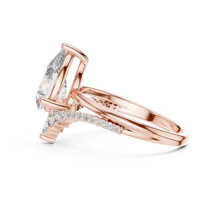 Pear Cut Lab Grown Diamond Solitaire Ring, 2.35ct Total, Solid Gold