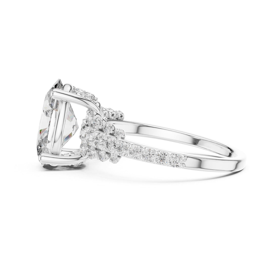 Oval Cut Lab Grown Diamond Solitaire Ring, 2.57ct Total, Solid Gold