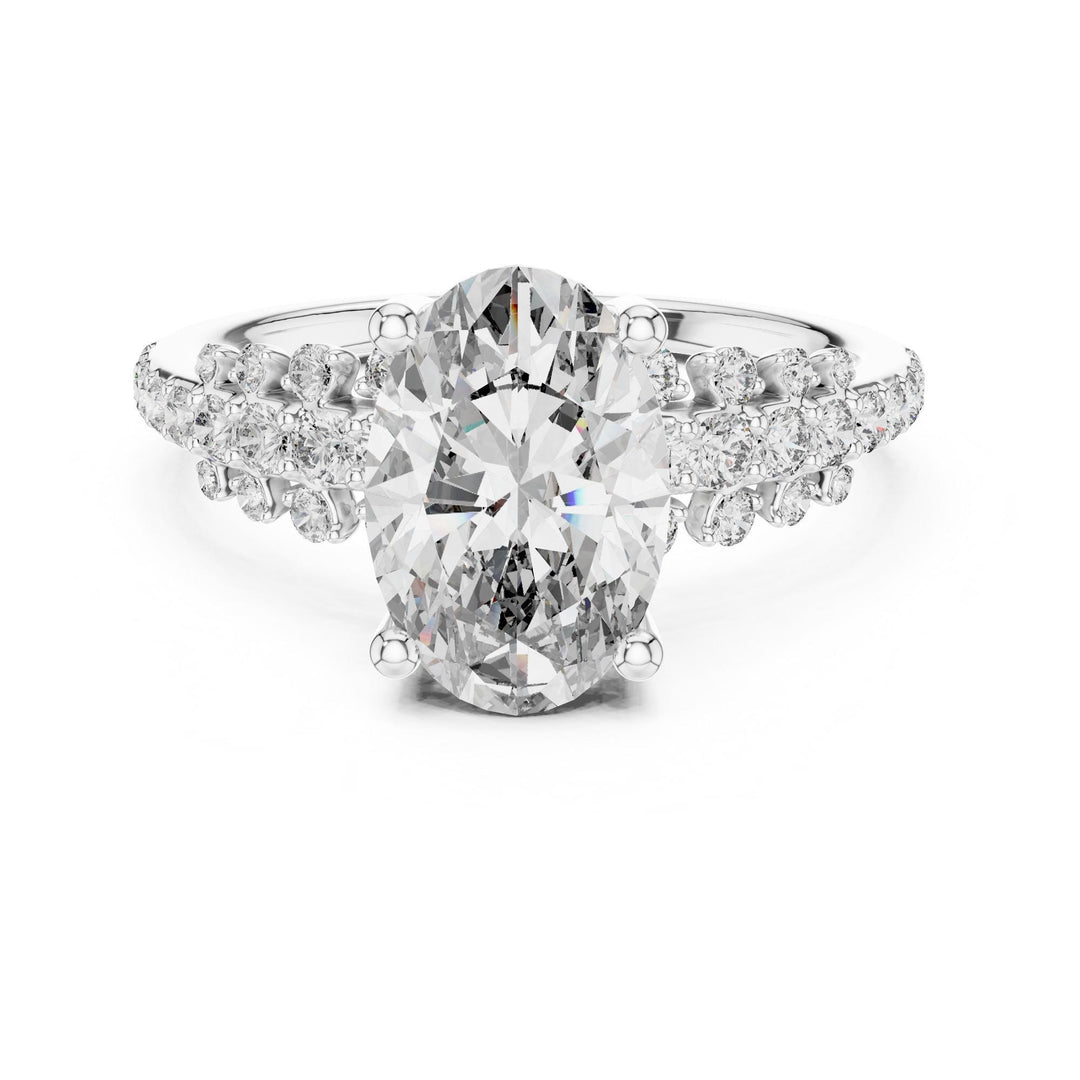Oval Cut Lab Grown Diamond Solitaire Ring, 2.57ct Total, Solid Gold