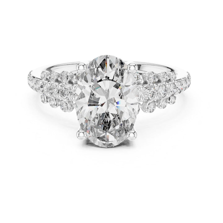 Oval Cut Lab Grown Diamond Solitaire Ring, 2.57ct Total, Solid Gold
