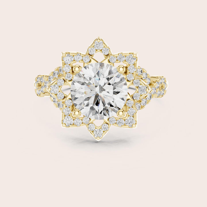 Round Cut Lab Grown Diamond Solitaire Ring, 1.82ct Total, Solid Gold