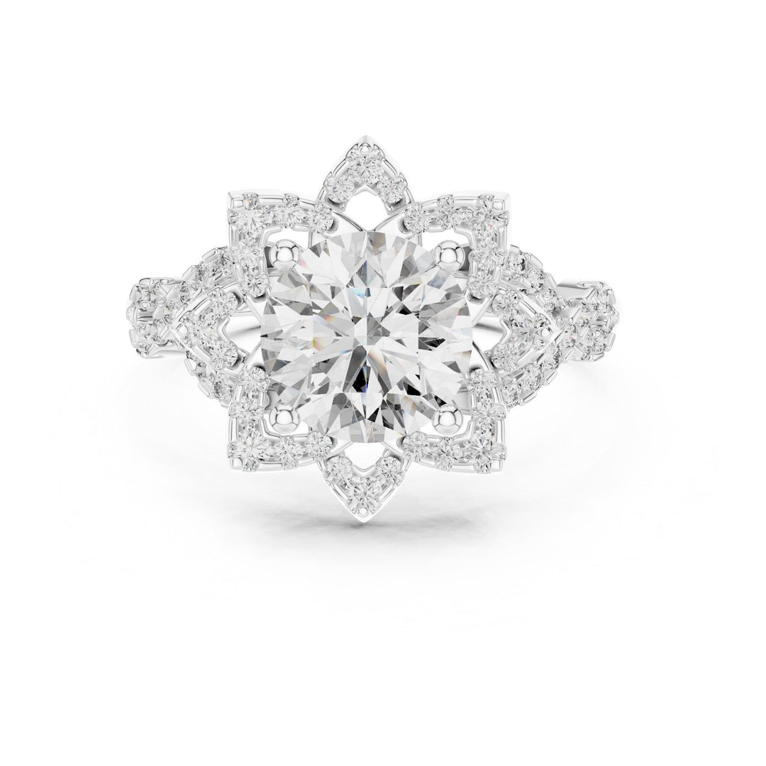 Round Cut Lab Grown Diamond Solitaire Ring, 1.82ct Total, Solid Gold