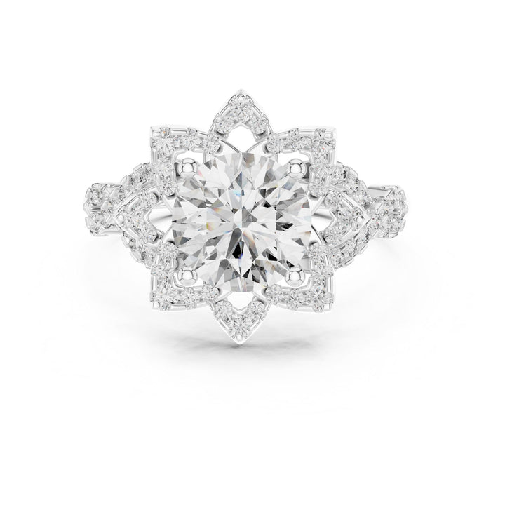 Round Cut Lab Grown Diamond Solitaire Ring, 1.82ct Total, Solid Gold