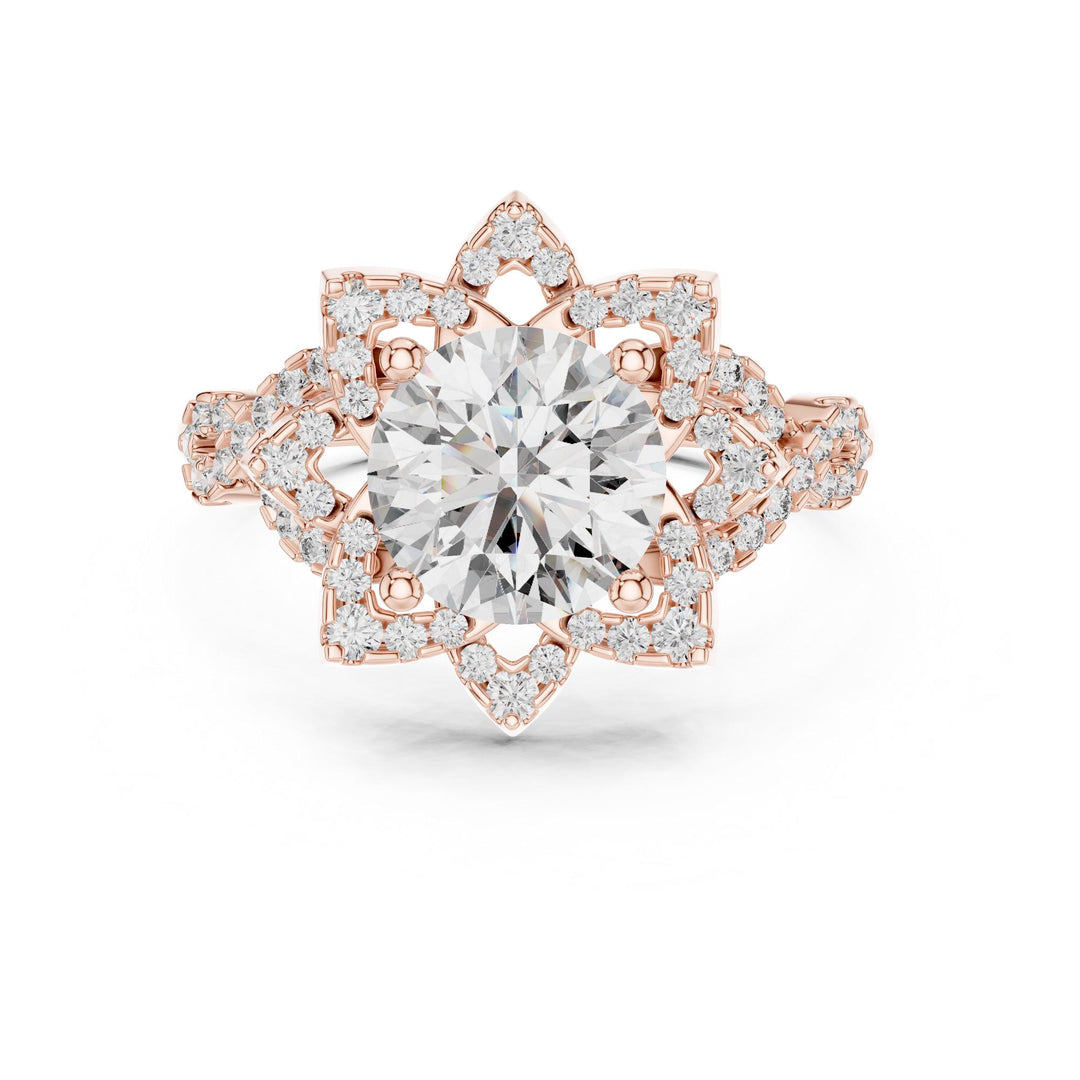 Round Cut Lab Grown Diamond Solitaire Ring, 1.82ct Total, Solid Gold