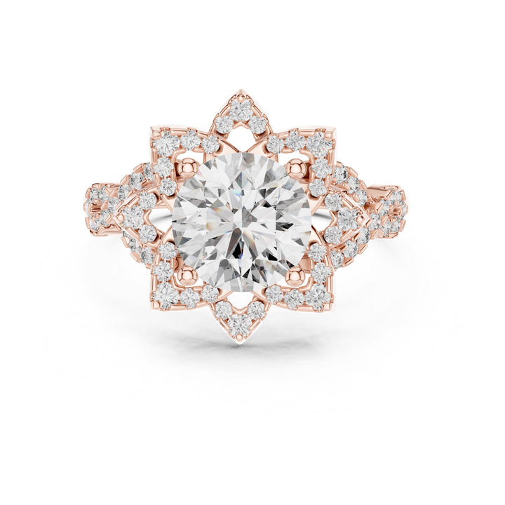 Round Cut Lab Grown Diamond Solitaire Ring, 1.82ct Total, Solid Gold