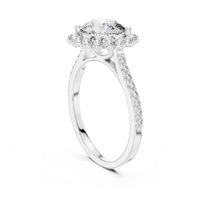 Round Cut Lab Grown Diamond Solitaire Ring, 1.98ct Total, Solid Gold