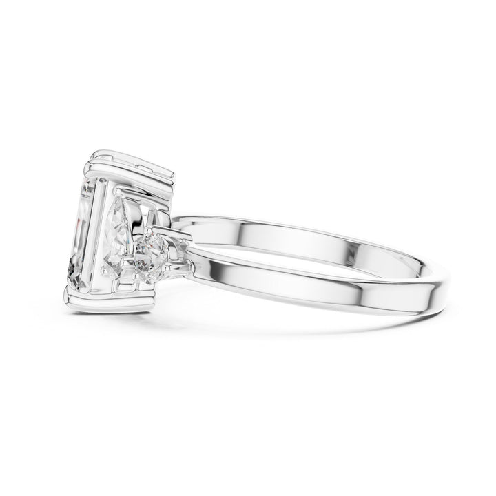Emerald Cut Lab Grown Diamond Cluster Ring, 2.33ct Total, Solid Gold