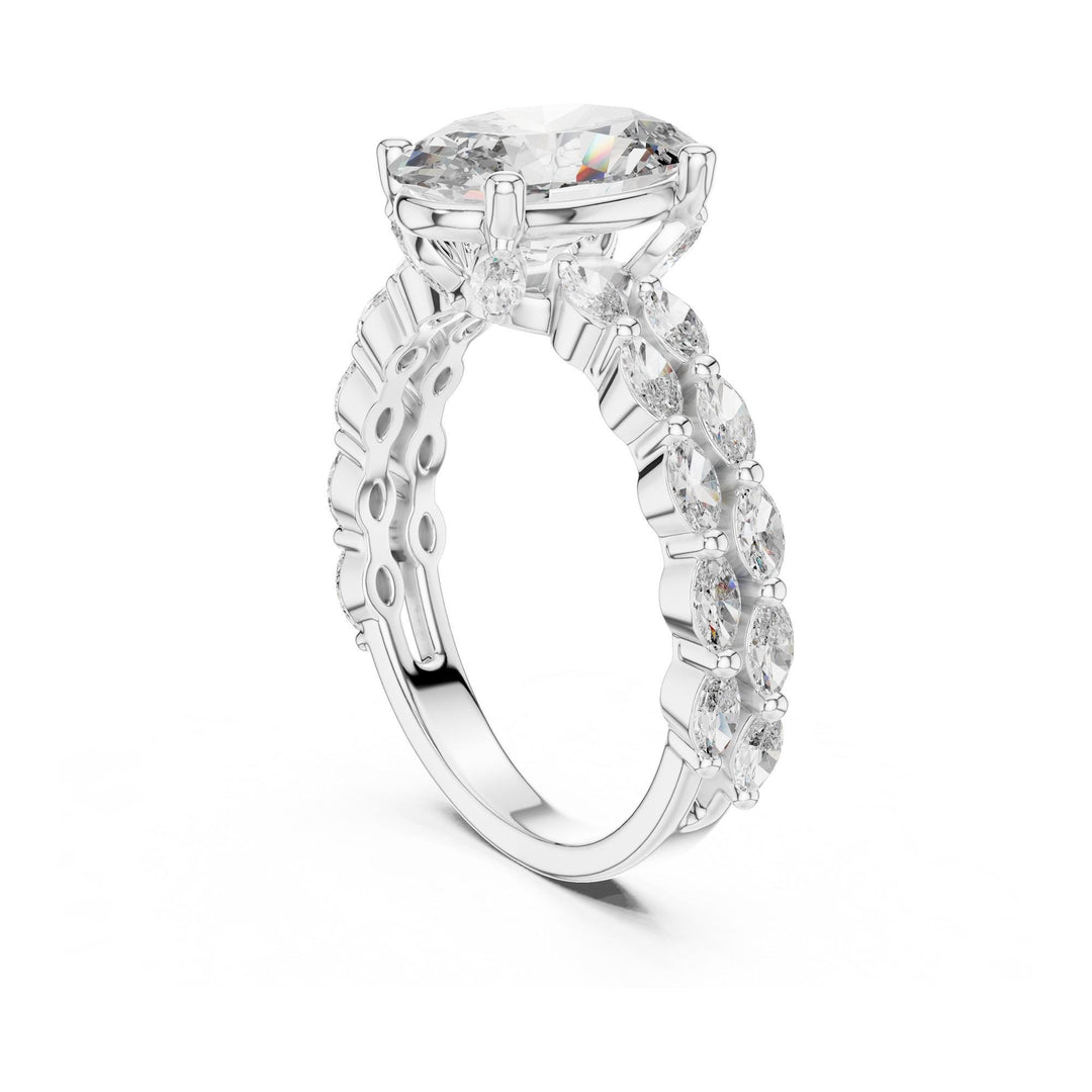 Oval Cut Lab Grown Diamond Solitaire Ring, 2.72ct Total, Solid Gold