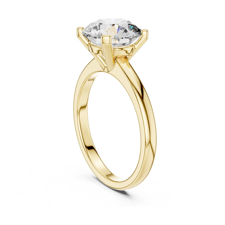 Round Cut Lab Grown Diamond Solitaire Ring, 2.50ct Total, Solid Gold