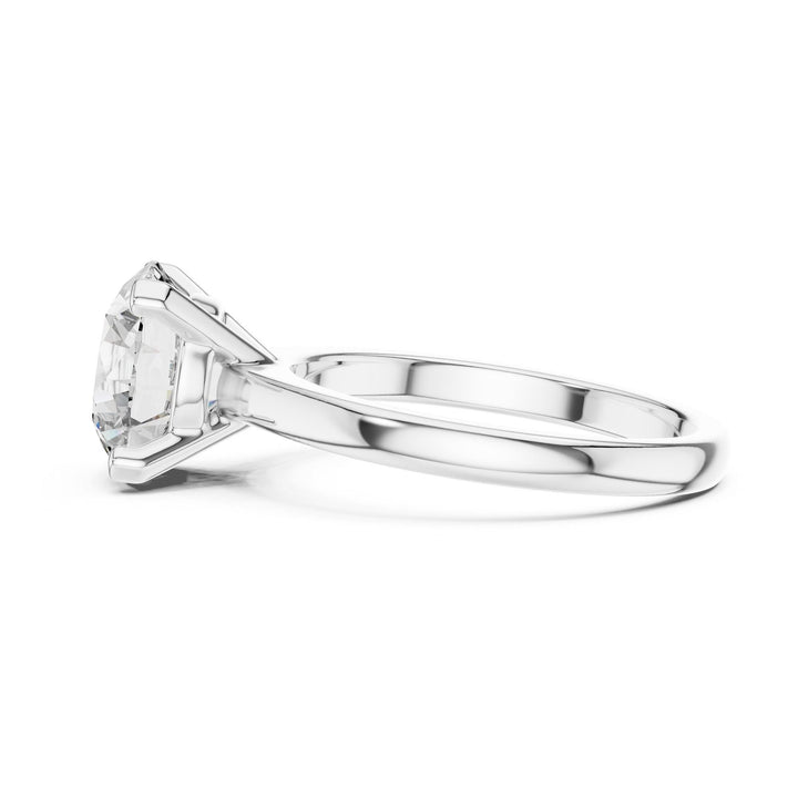 Round Cut Lab Grown Diamond Solitaire Ring, 2.50ct Total, Solid Gold
