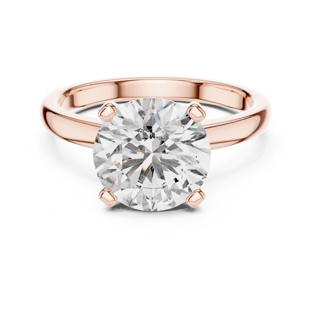 Round Cut Lab Grown Diamond Solitaire Ring, 2.50ct Total, Solid Gold