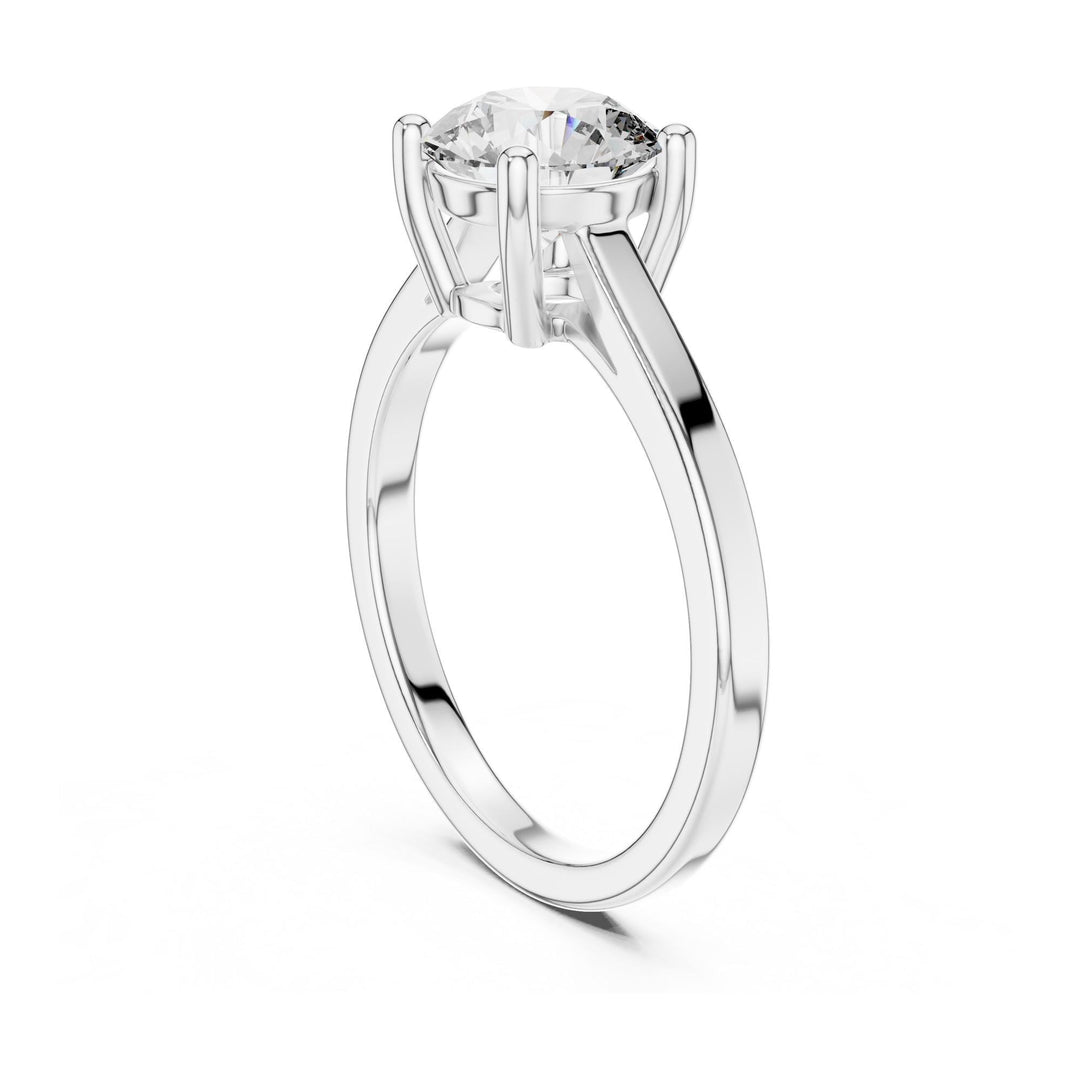 Round Cut Lab Grown Diamond Solitaire Ring, 1.50ct Total, Solid Gold