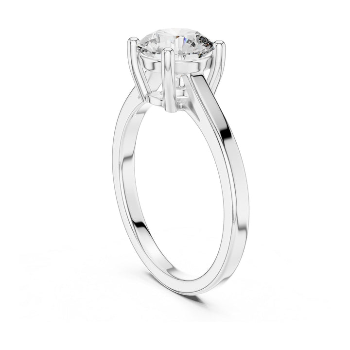 Round Cut Lab Grown Diamond Solitaire Ring, 1.50ct Total, Solid Gold