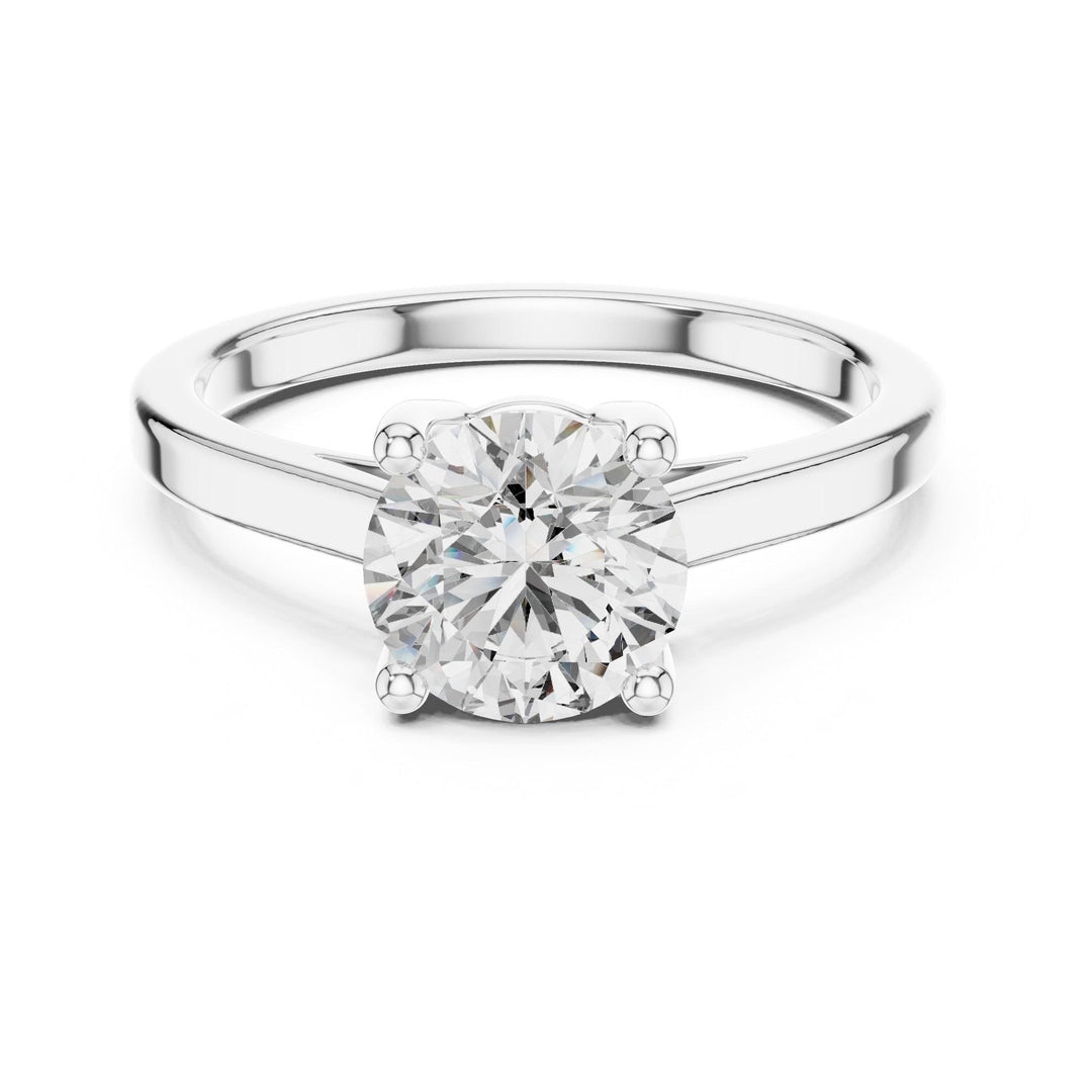 Round Cut Lab Grown Diamond Solitaire Ring, 1.50ct Total, Solid Gold