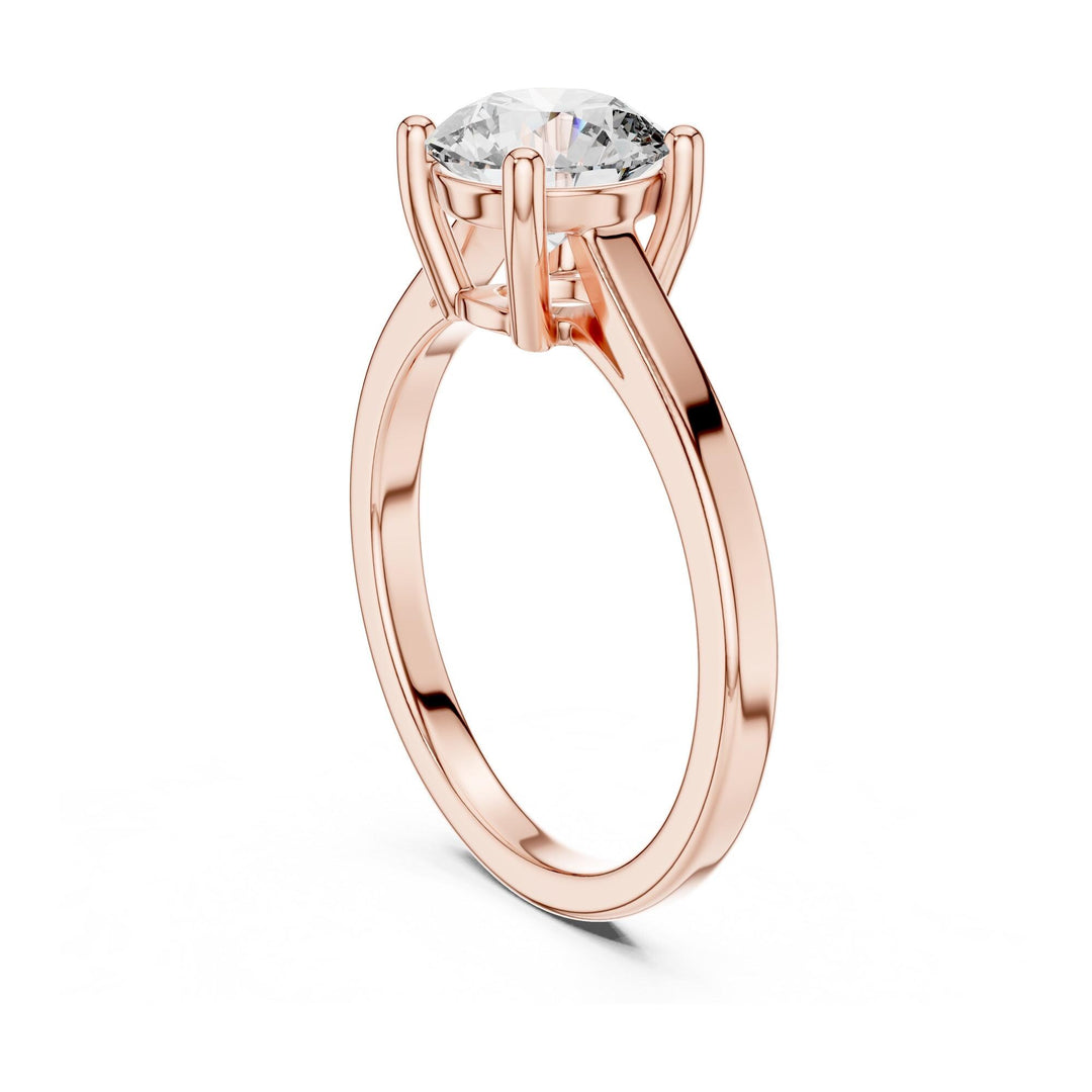 Round Cut Lab Grown Diamond Solitaire Ring, 1.50ct Total, Solid Gold