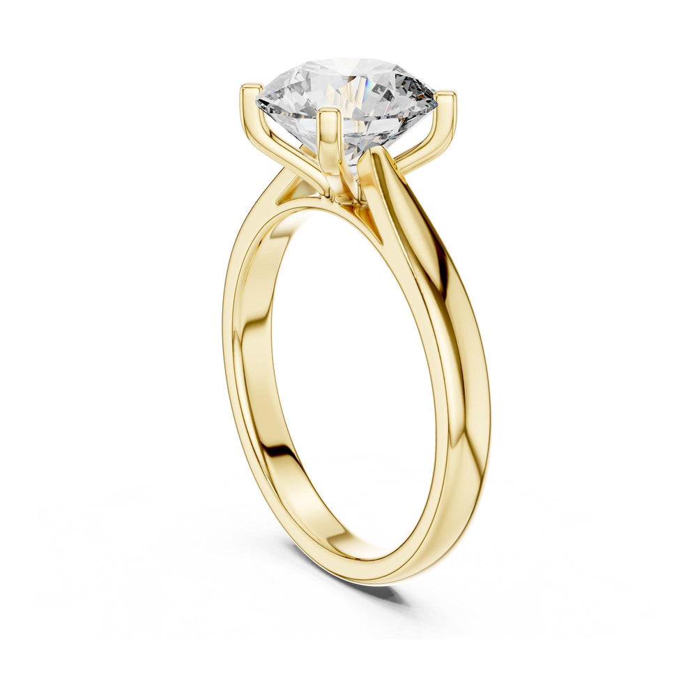 Round Cut Lab Grown Diamond Solitaire Ring, 2.10ct Total, Solid Gold