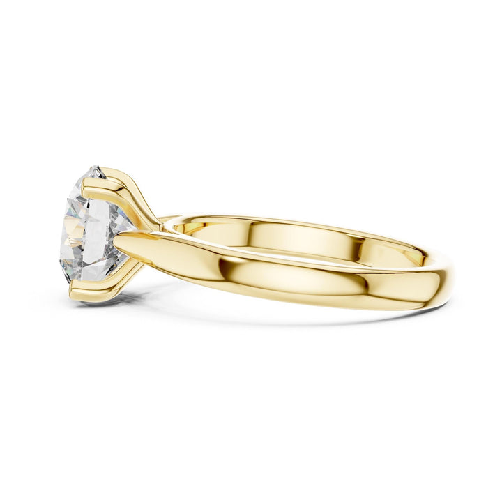 Round Cut Lab Grown Diamond Solitaire Ring, 2.10ct Total, Solid Gold