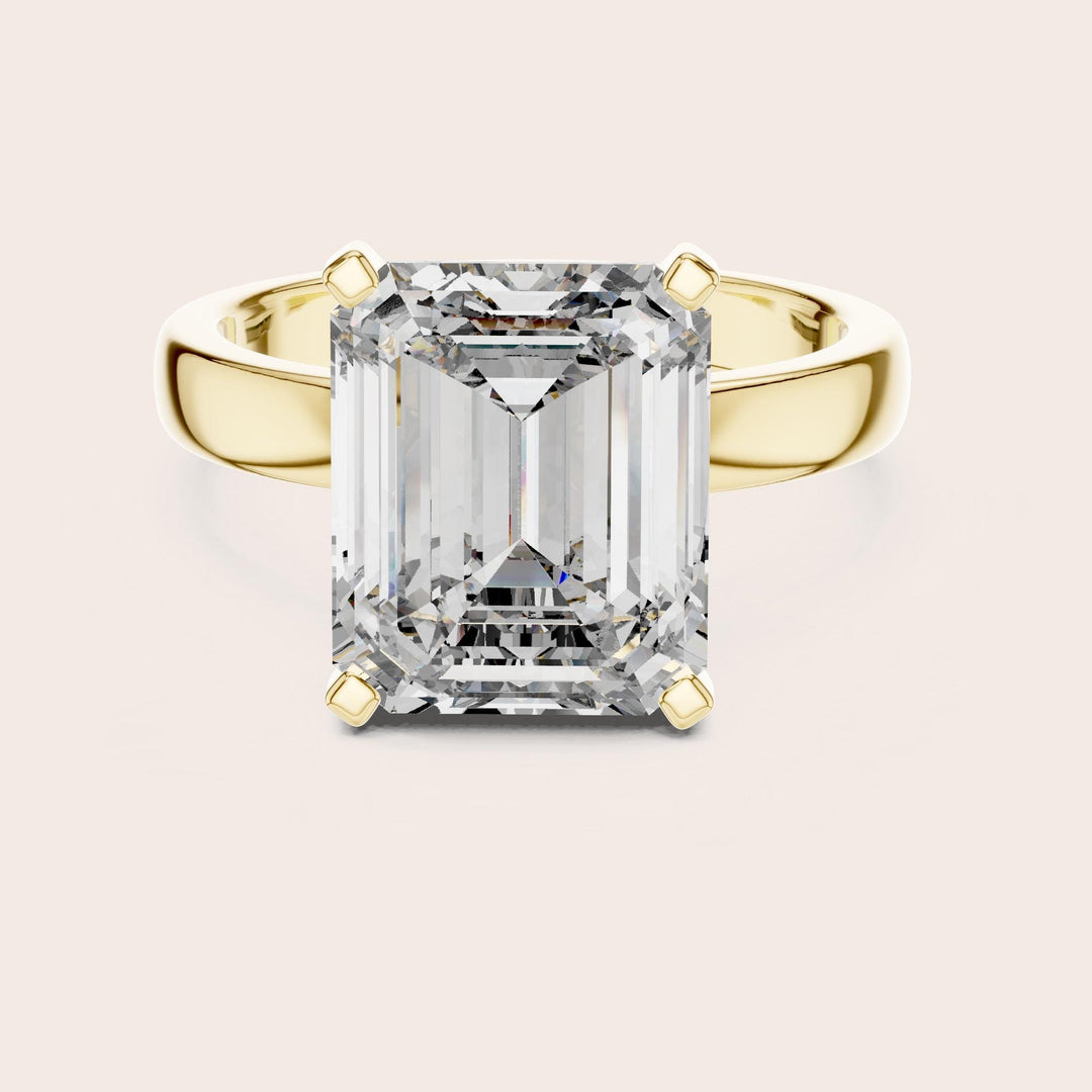 Emerald Cut Lab Grown Diamond Solitaire Ring, 2.00ct Total, Solid Gold