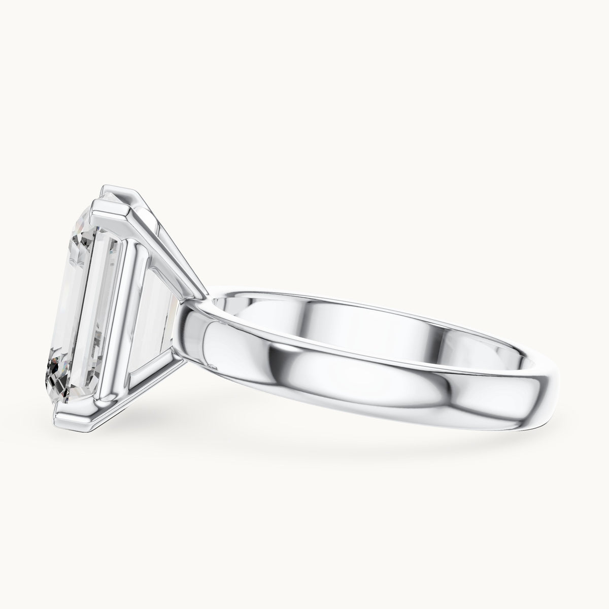 Emerald cut lab-grown diamond solitaire ring in 14K white gold, 2.00 CT TW, view 2