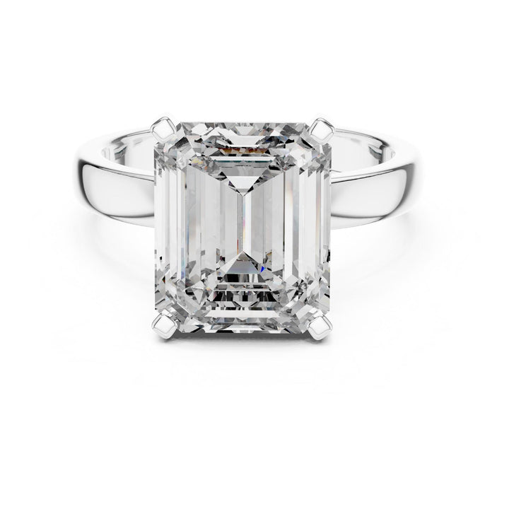 Emerald Cut Lab Grown Diamond Solitaire Ring, 2.00ct Total, Solid Gold