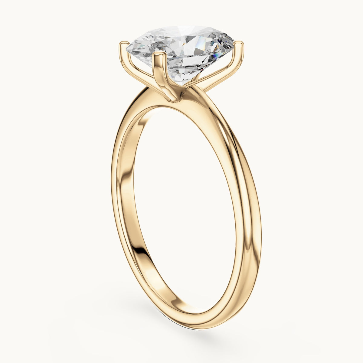 Oval cut lab-grown diamond solitaire ring in 14K yellow gold, 2.00 CT TW, view 2