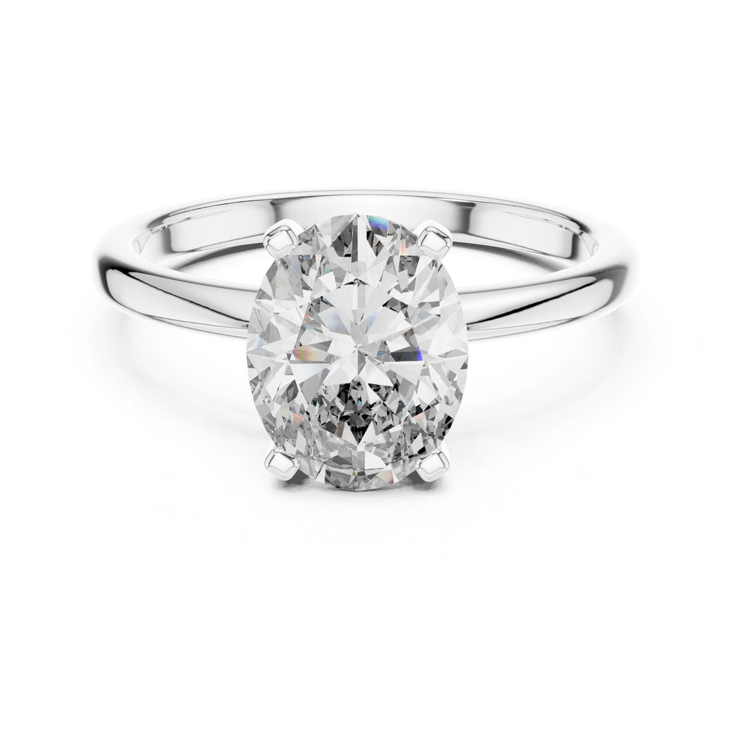 Oval Cut Lab Grown Diamond Solitaire Ring, 2.00ct Total, Solid Gold