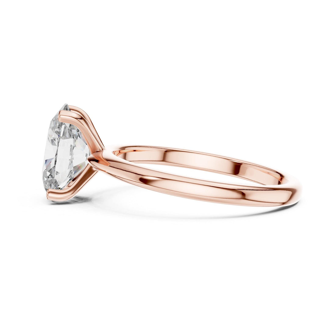 Oval Cut Lab Grown Diamond Solitaire Ring, 2.00ct Total, Solid Gold