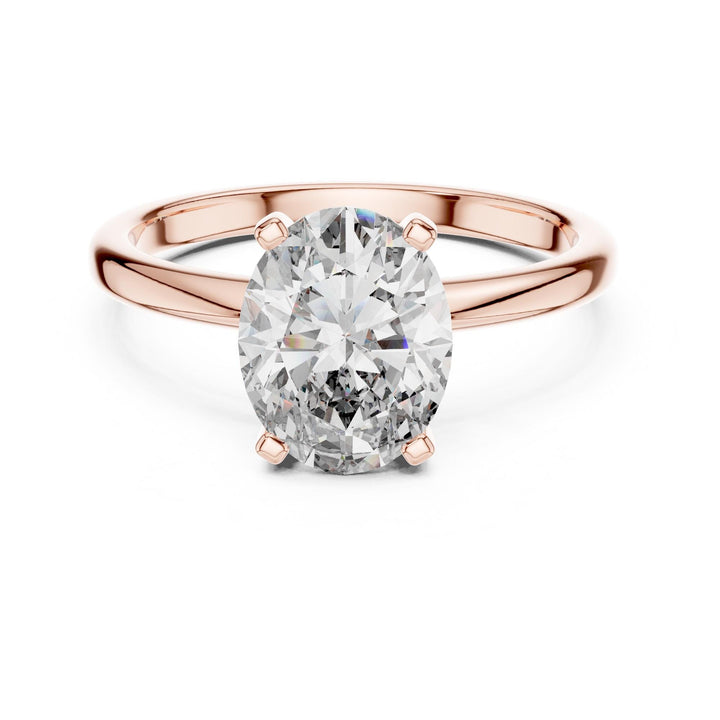 Oval Cut Lab Grown Diamond Solitaire Ring, 2.00ct Total, Solid Gold