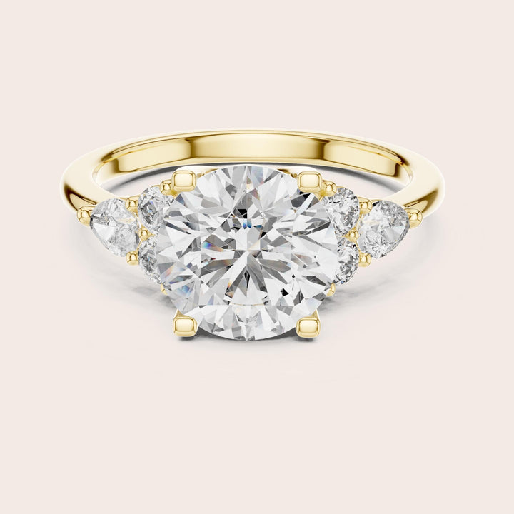 Round Cut Lab Grown Diamond Solitaire Ring, 3.02ct Total, Solid Gold