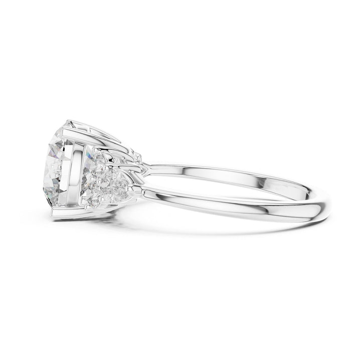 Round Cut Lab Grown Diamond Solitaire Ring, 3.02ct Total, Solid Gold