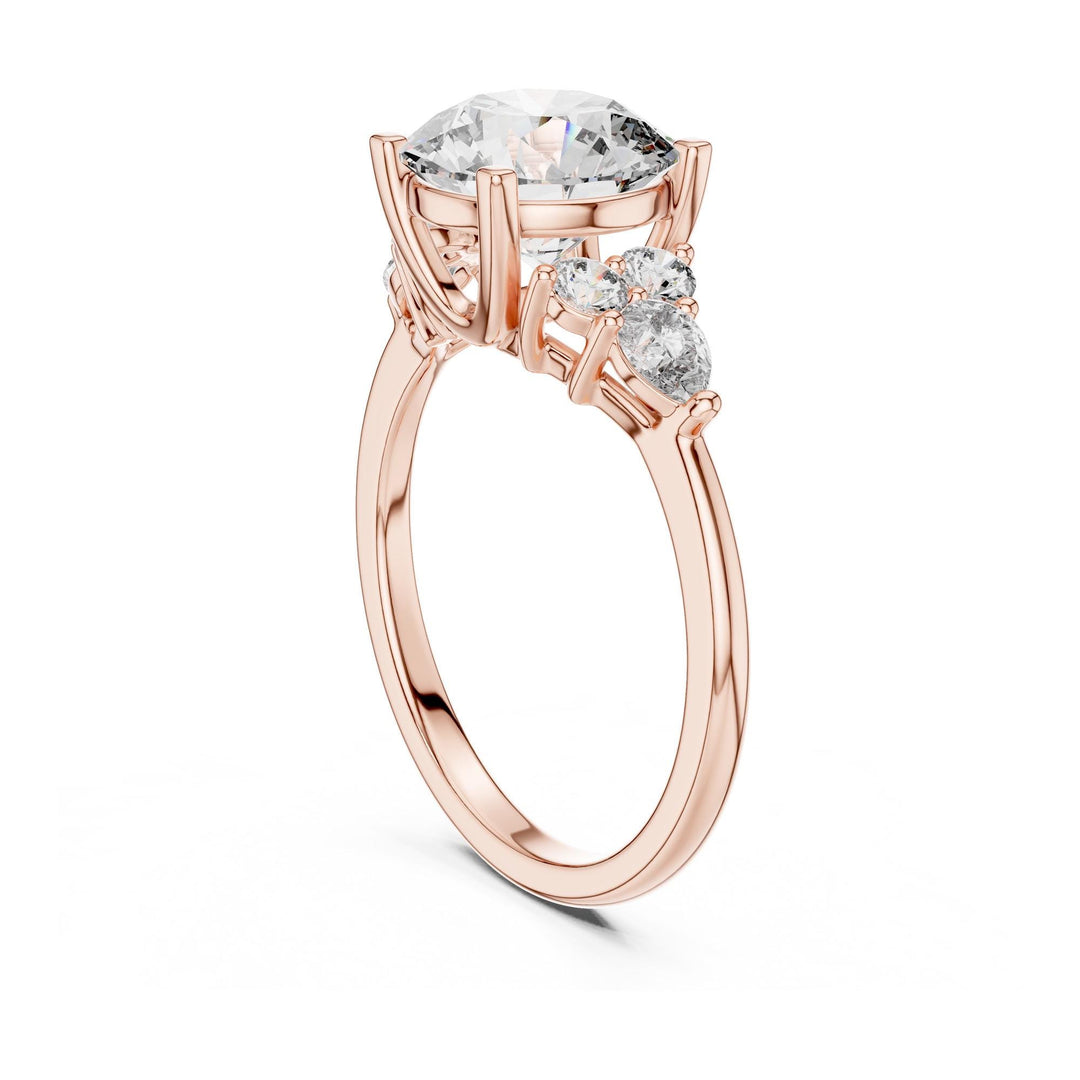 Round Cut Lab Grown Diamond Solitaire Ring, 3.02ct Total, Solid Gold